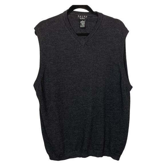 VALDA Toscano Charcoal Gray Wool Men's Sweater Vest XL Preppy Grandpacore Italy - Picture 1 of 16